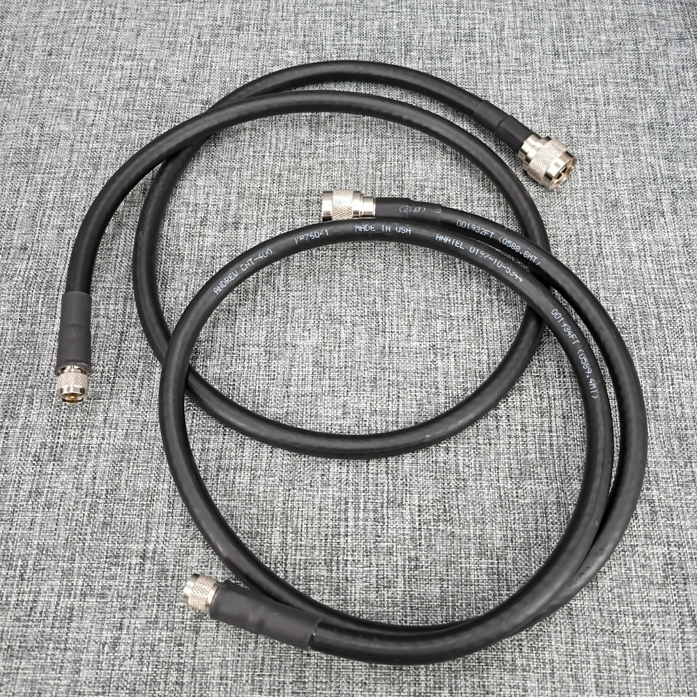 3' 2X Andrew CNT400 LMR400 N Male to Mini UHF Male RF Coax Jumper Cable 50 Ohm
